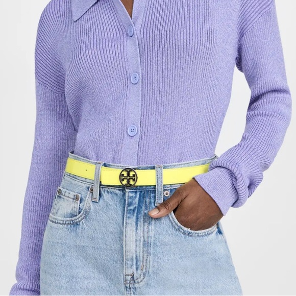 NWT - Tory Burch - The Miller 1” Patent Leather Belt - Blazing Yellow - Small